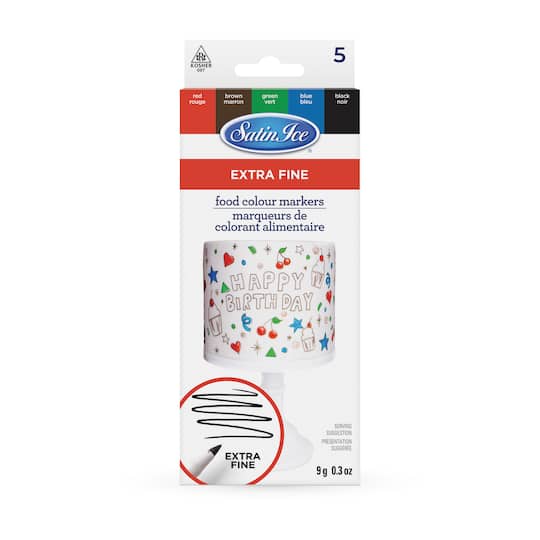 Satin Ice&#xAE; Extra Fine Tip Food Color Markers Set